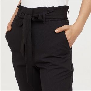 Black paper bag pants